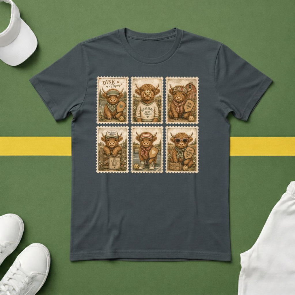 Hairy Cow Pickleball Stamps T-Shirt
