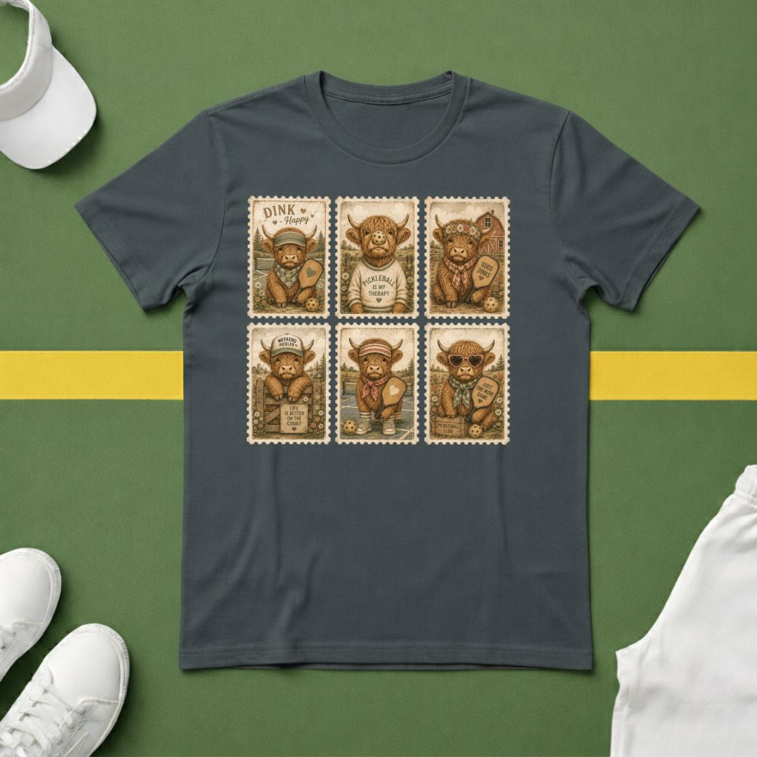 Hairy Cow Pickleball Stamps T-Shirt
