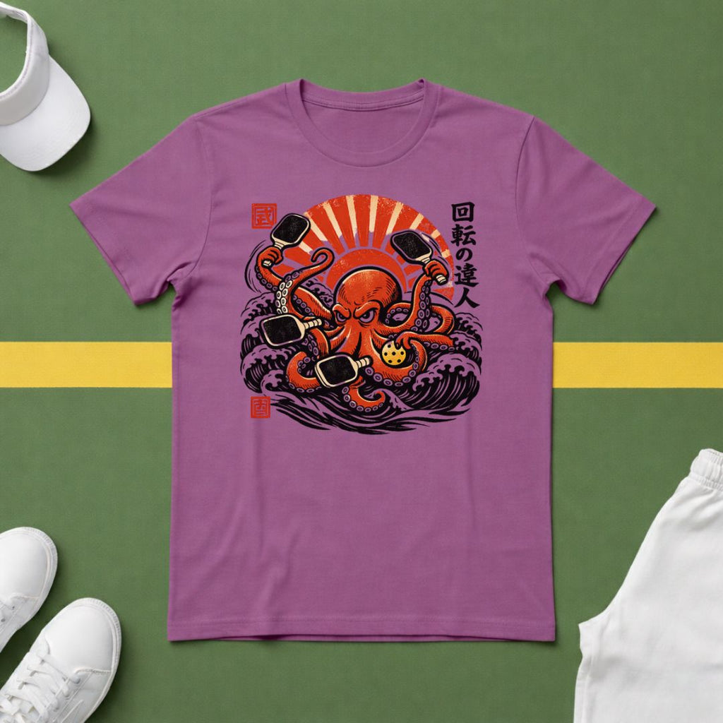 Pickleball Octapus Woodcut T-Shirt