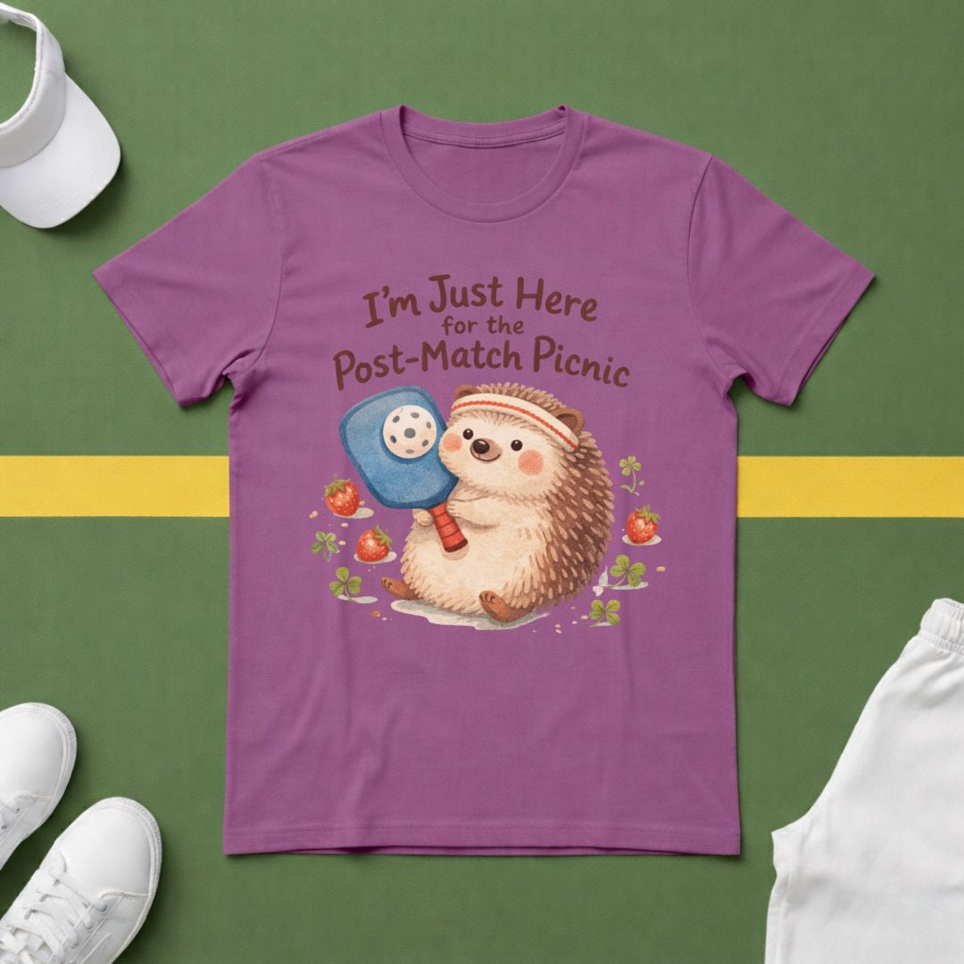 I'm Just Here for the Post-Match Picnic Pickleball T-Shirt