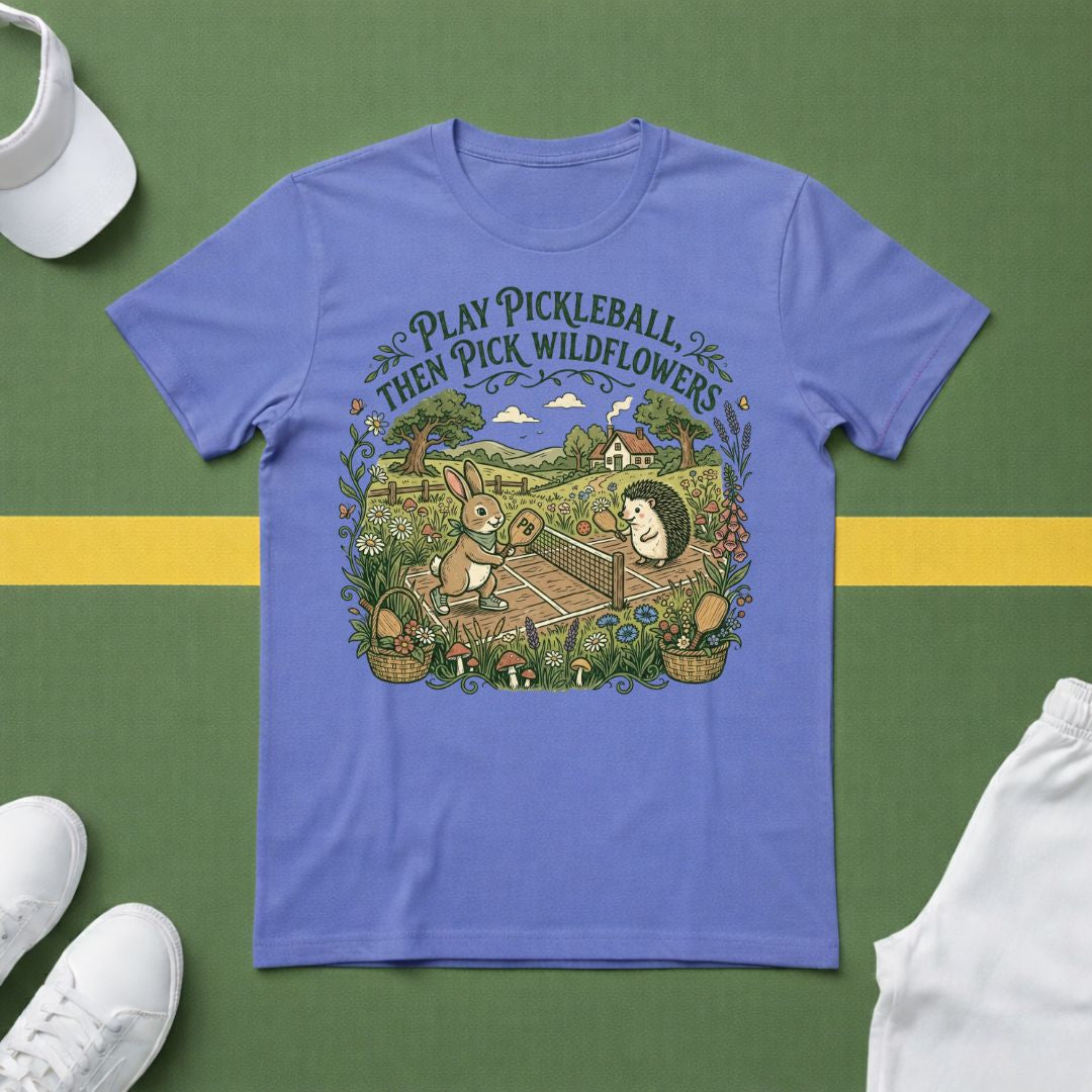 Play Pickleball Then Pick Wildflowers T-Shirt