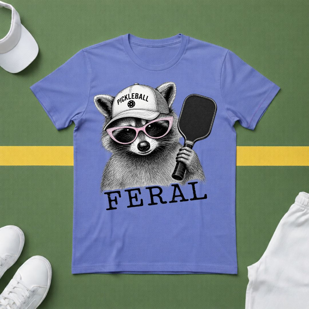 Feral Raccoon Pickleball T-Shirt