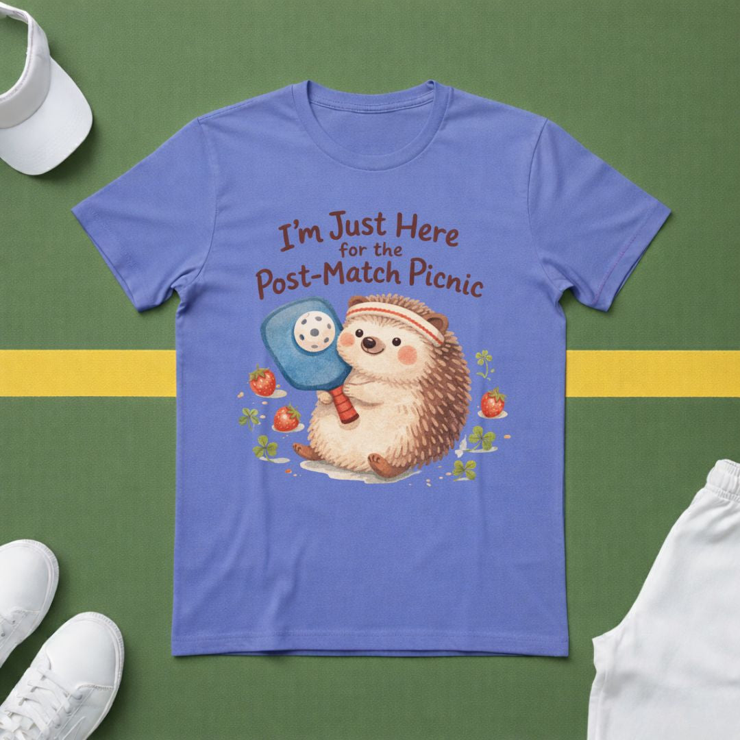 I'm Just Here for the Post-Match Picnic Pickleball T-Shirt