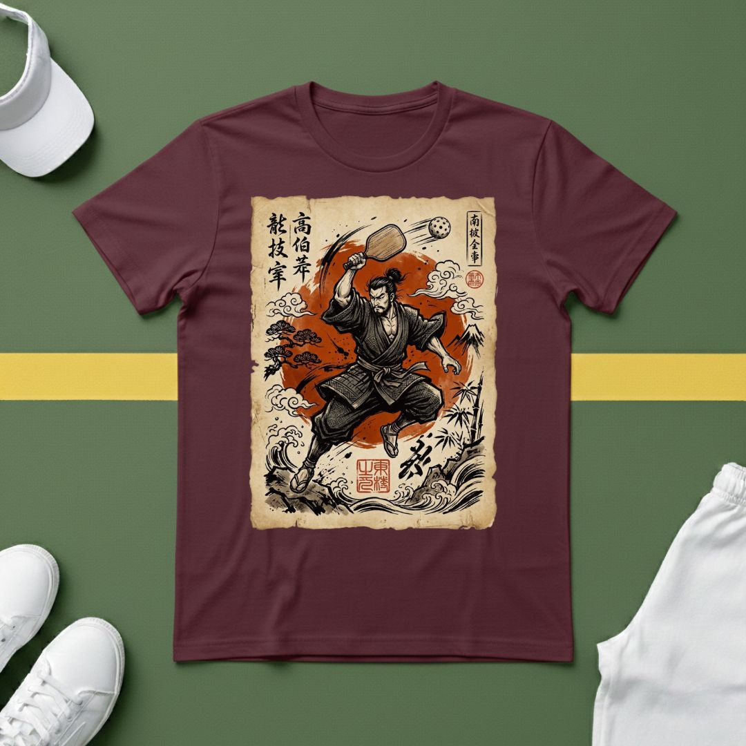 Pickleball Samurai Warrior Vintage Art T-Shirt