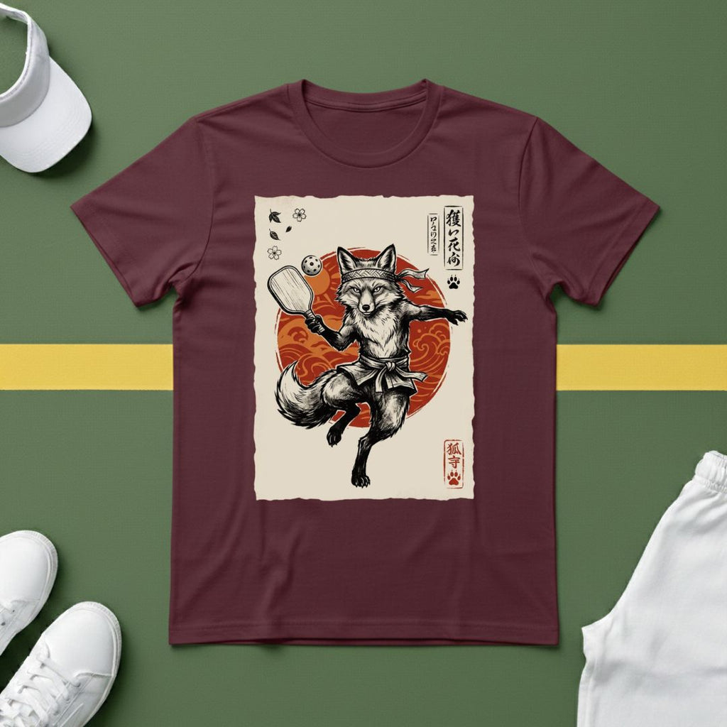 Pickleball Fox Vintage Poster T-Shirt