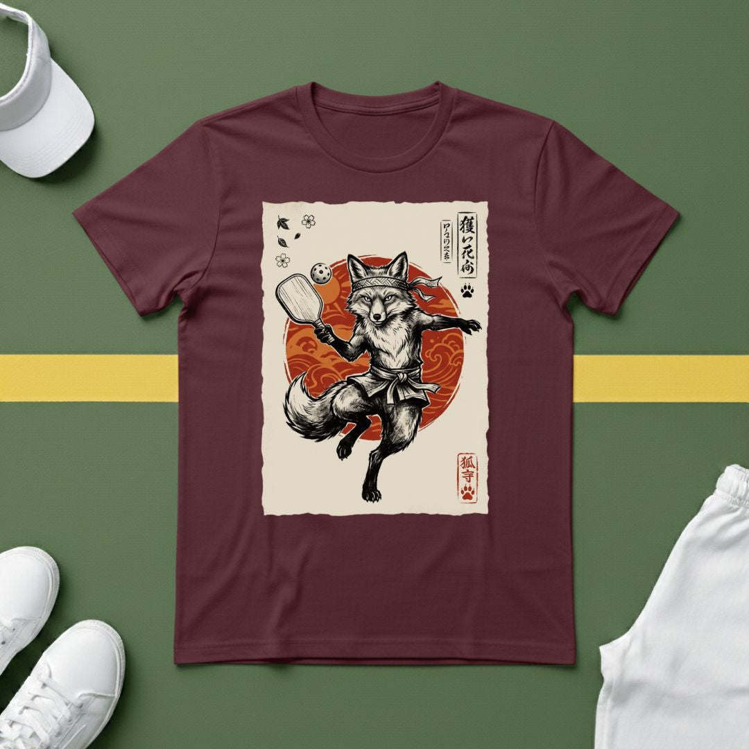 Pickleball Fox Vintage Poster T-Shirt
