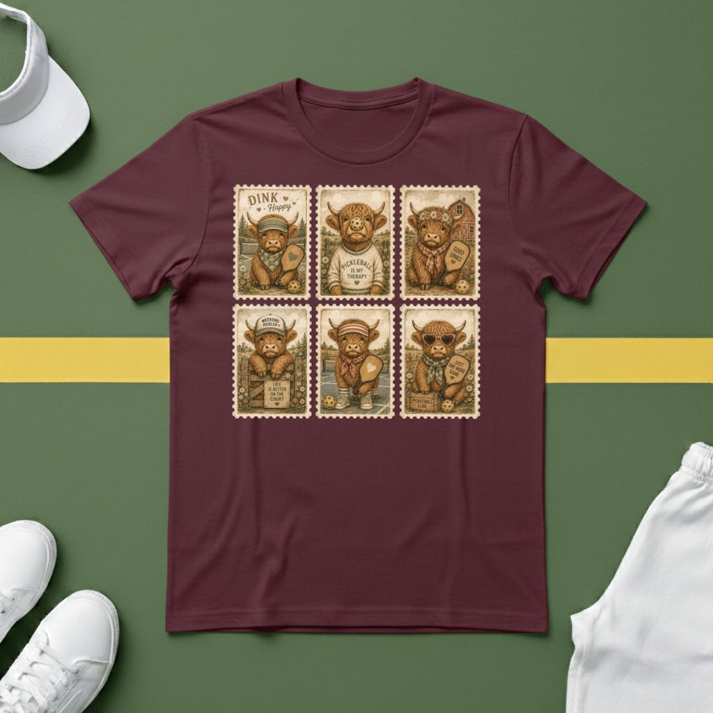 Hairy Cow Pickleball Stamps T-Shirt