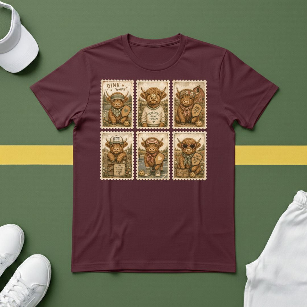 Hairy Cow Pickleball Stamps T-Shirt