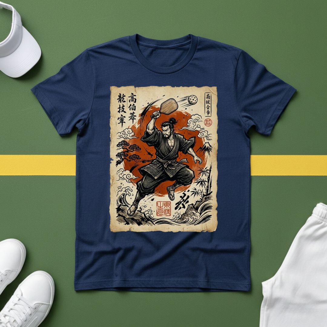 Pickleball Samurai Warrior Vintage Art T-Shirt