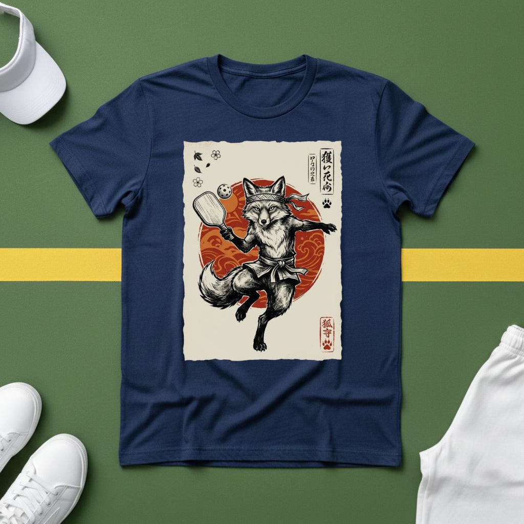 Pickleball Fox Vintage Poster T-Shirt