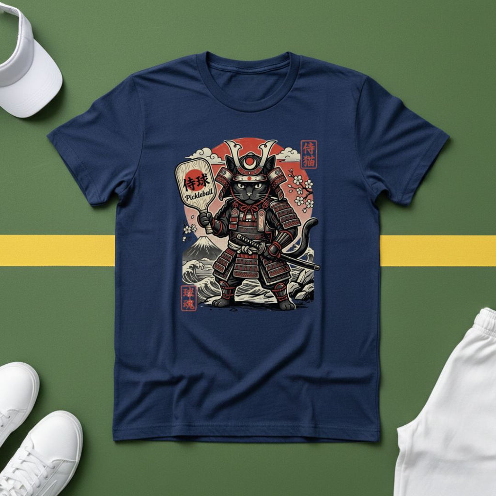Samurai Pickleball Cat T-Shirt