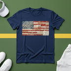 American Flag Quilt Style T-Shirt (Printed Design, Not Quilted)
