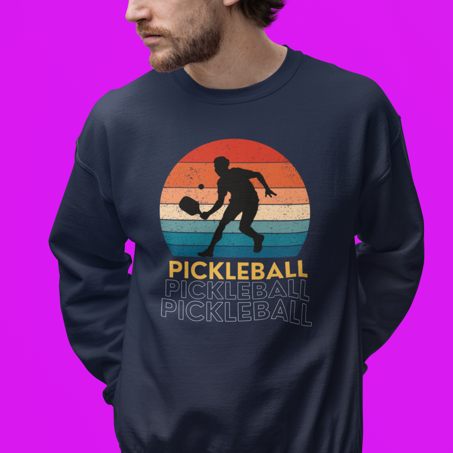 Pickleball Retro Sun Sweatshirt