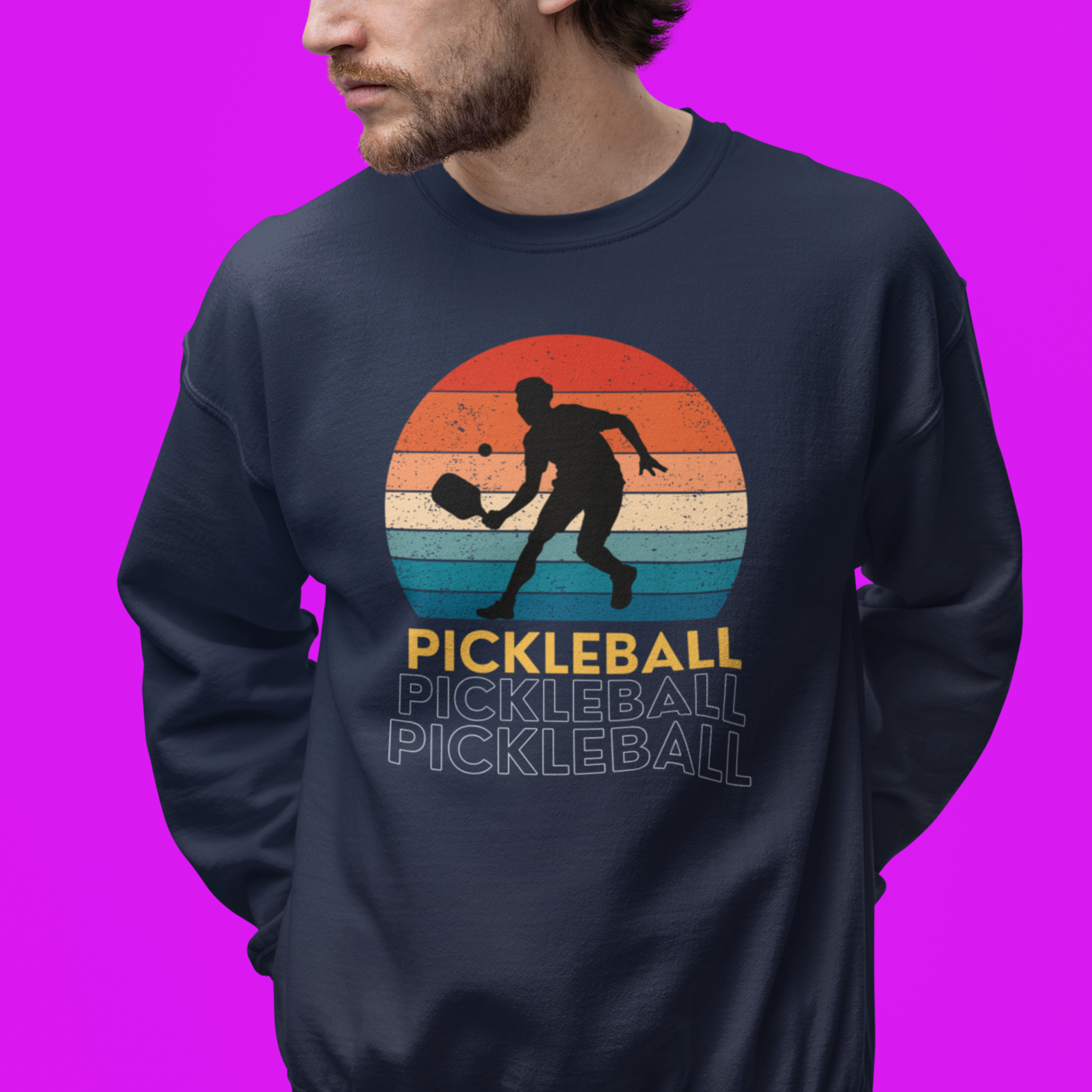 Pickleball Retro Sun Sweatshirt