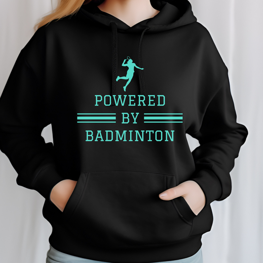 Powered by Badminton (female) Hoodie