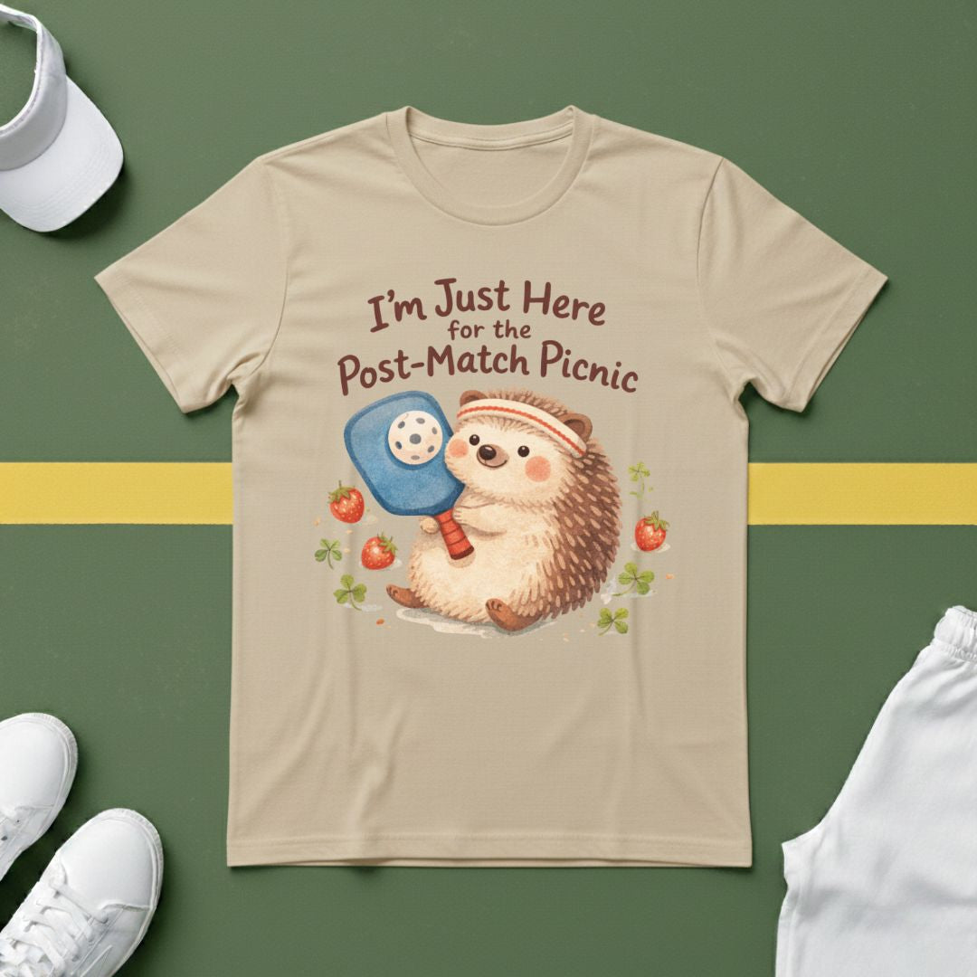 I'm Just Here for the Post-Match Picnic Pickleball T-Shirt