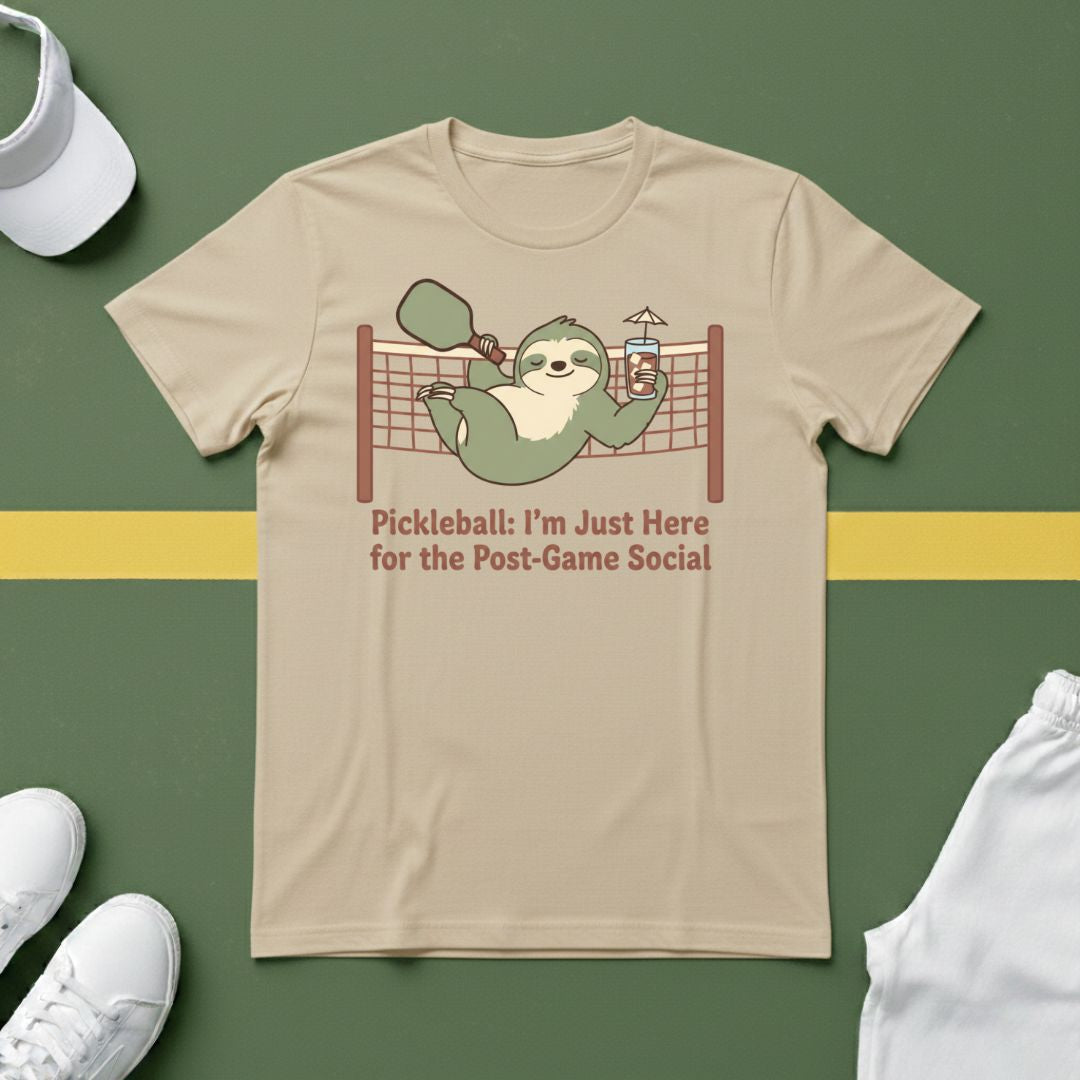 Pickleball: I'm Just Here for the Post-Game Social T-Shirt