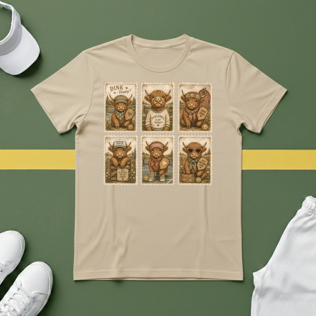 Hairy Cow Pickleball Stamps T-Shirt