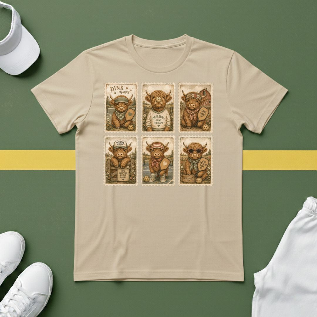 Hairy Cow Pickleball Stamps T-Shirt