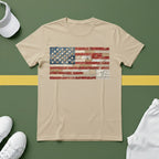 American Flag Quilt Style T-Shirt (Printed Design, Not Quilted)