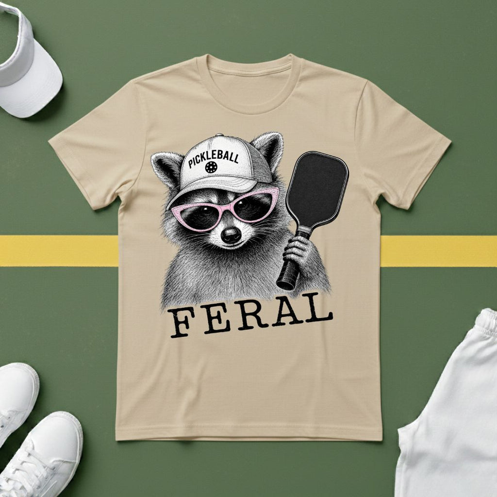 Feral Raccoon Pickleball T-Shirt