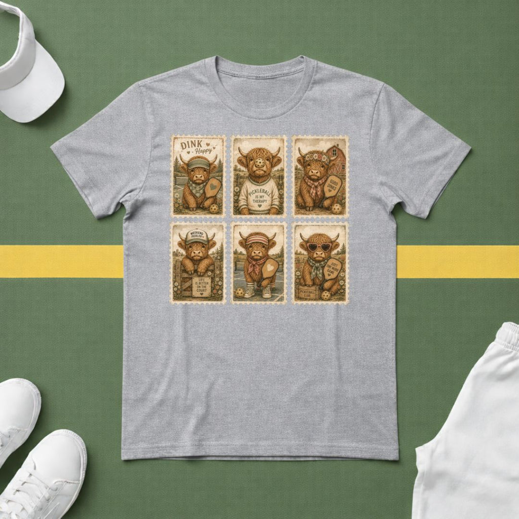 Hairy Cow Pickleball Stamps T-Shirt