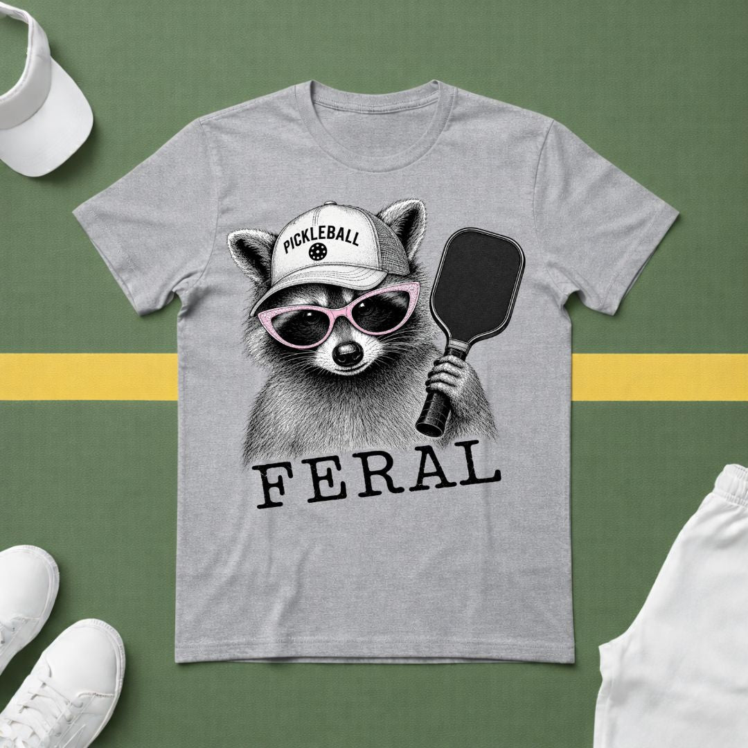 Feral Raccoon Pickleball T-Shirt