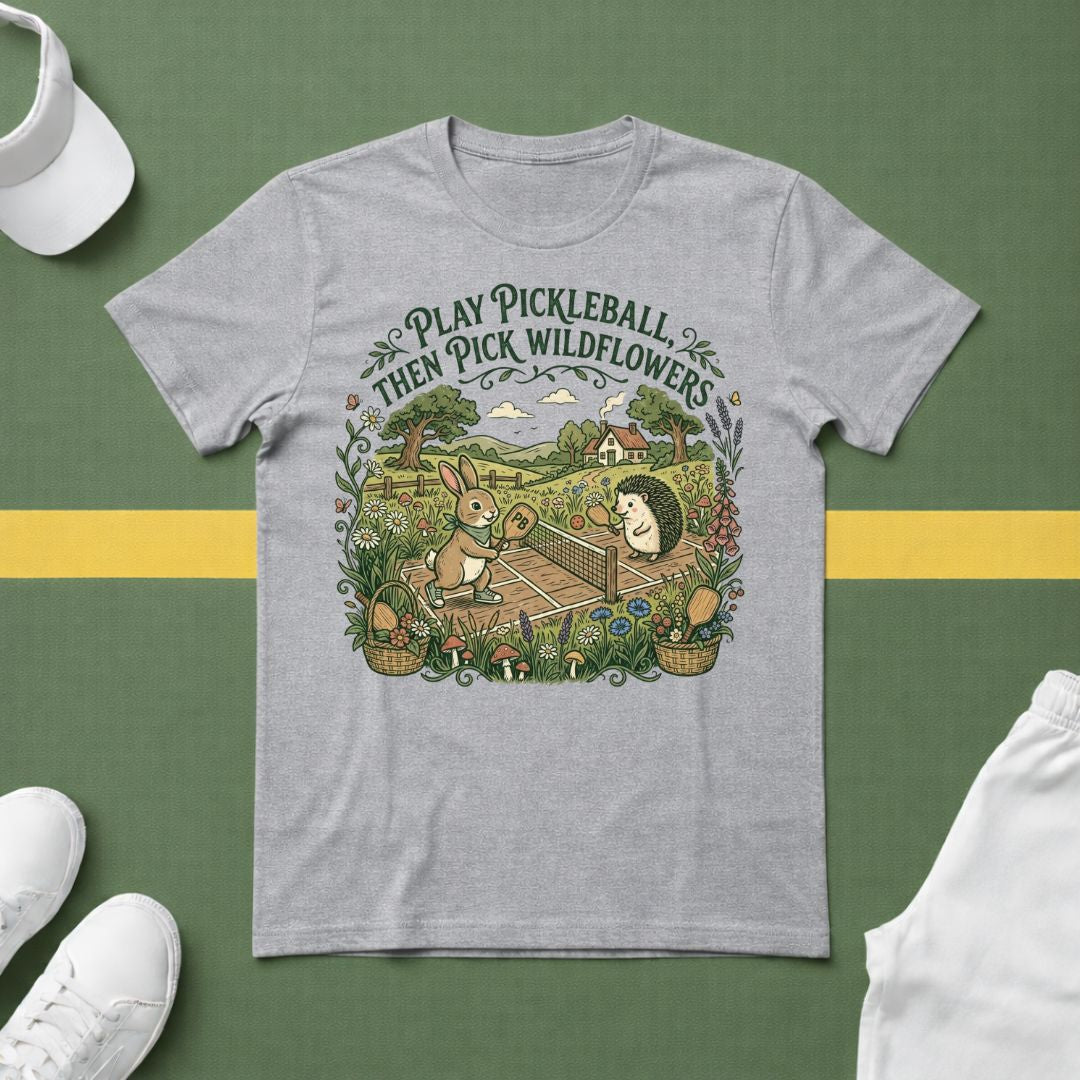 Play Pickleball Then Pick Wildflowers T-Shirt