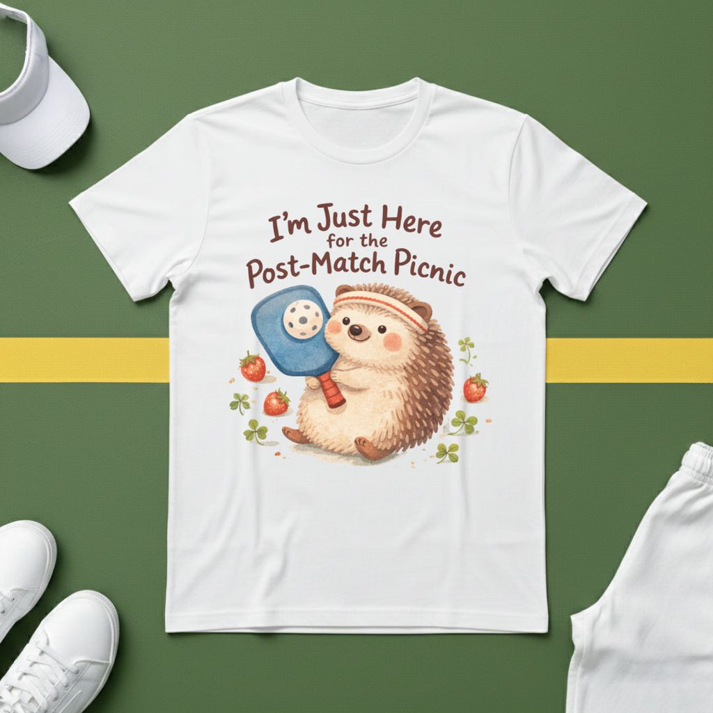 I'm Just Here for the Post-Match Picnic Pickleball T-Shirt