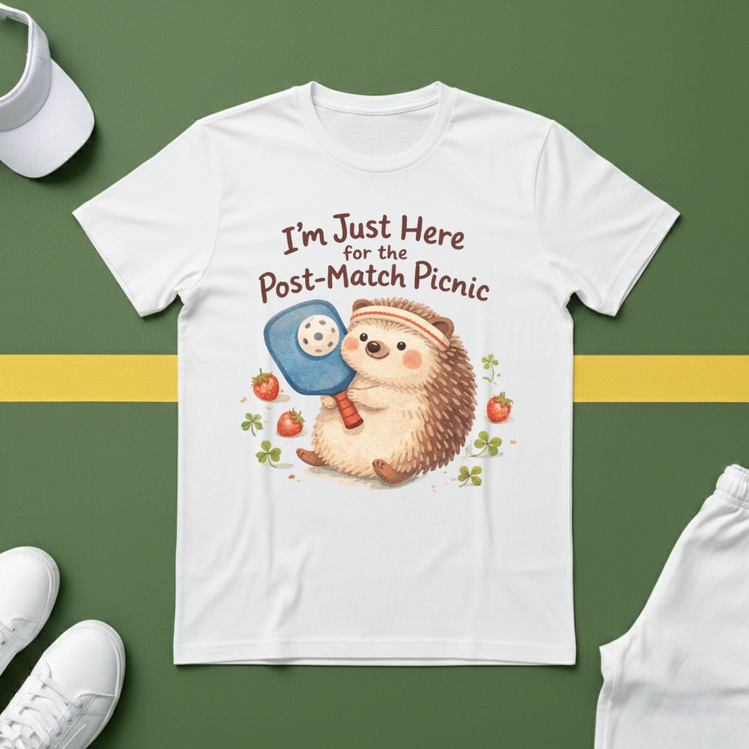 I'm Just Here for the Post-Match Picnic Pickleball T-Shirt