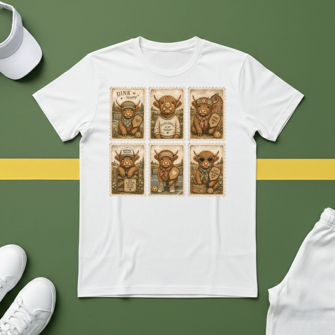 Hairy Cow Pickleball Stamps T-Shirt