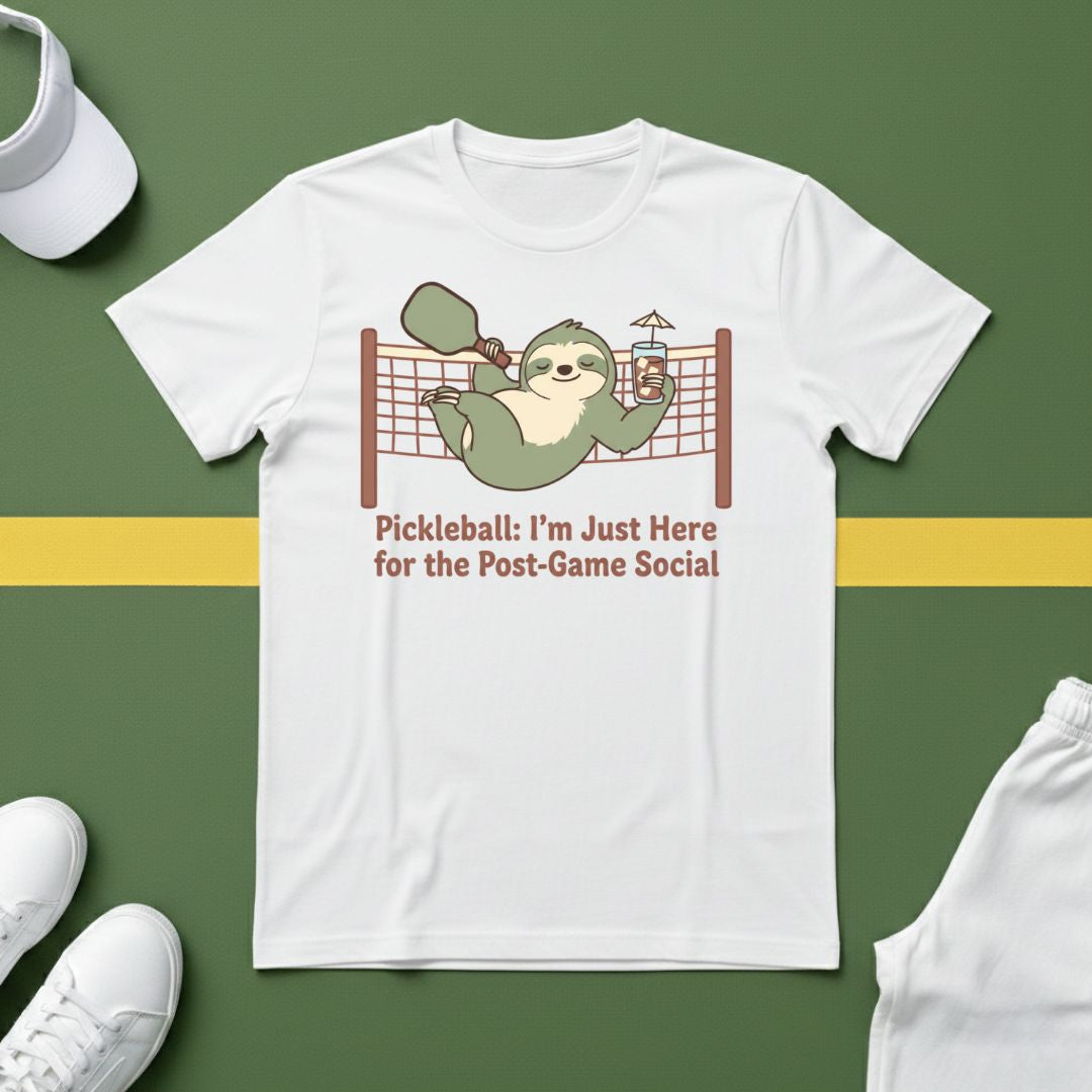 Pickleball: I'm Just Here for the Post-Game Social T-Shirt