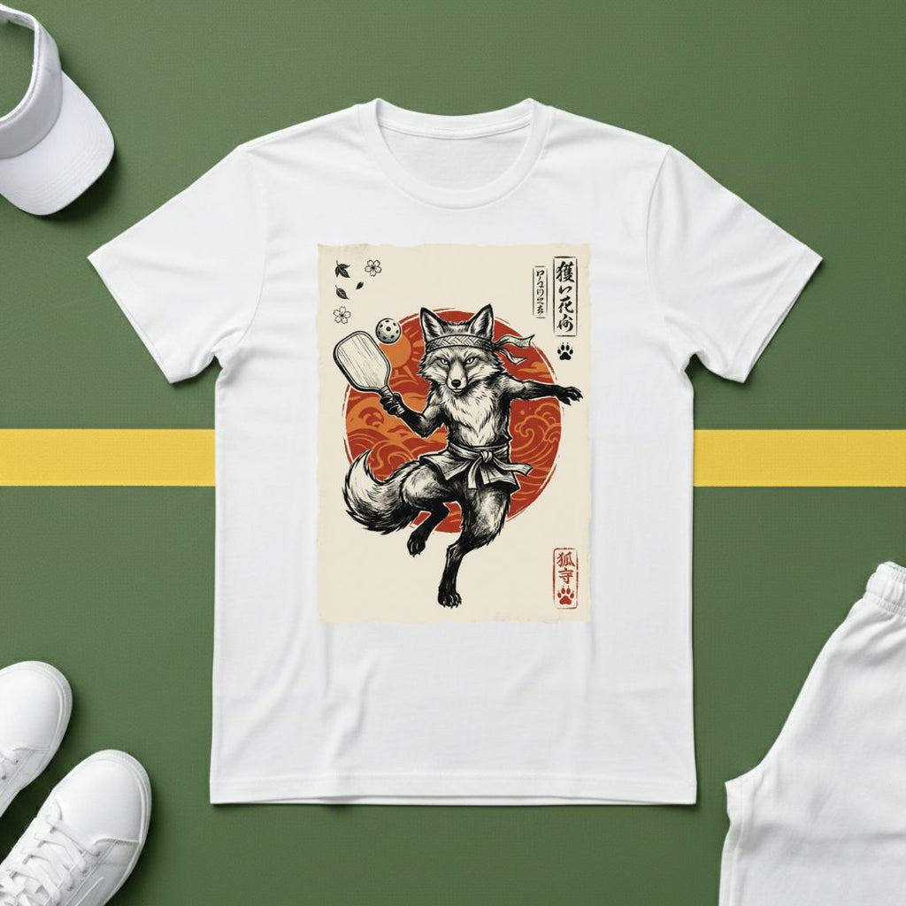 Pickleball Fox Vintage Poster T-Shirt