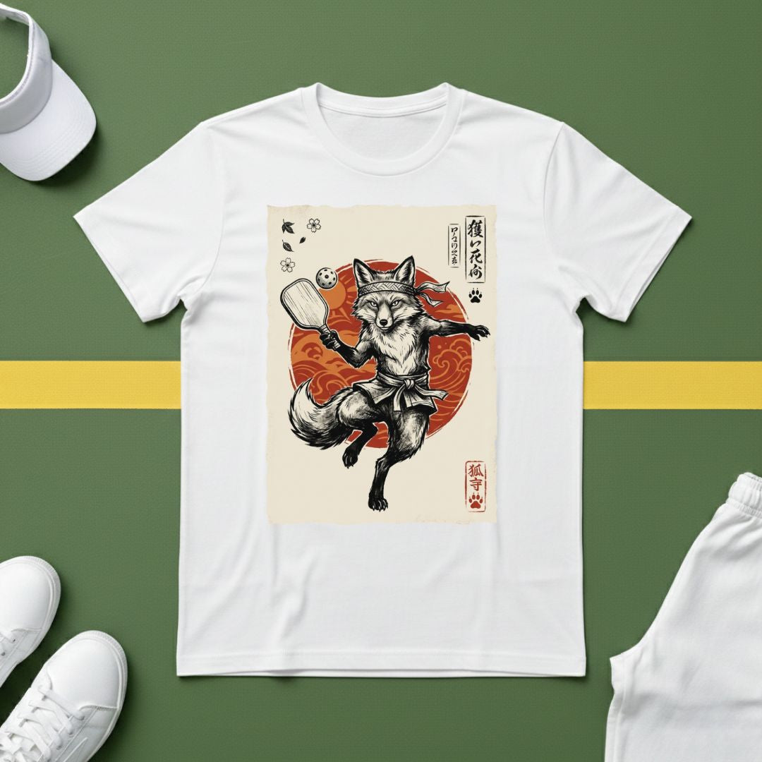 Pickleball Fox Vintage Poster T-Shirt