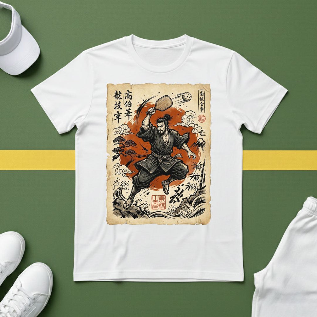 Pickleball Samurai Warrior Vintage Art T-Shirt