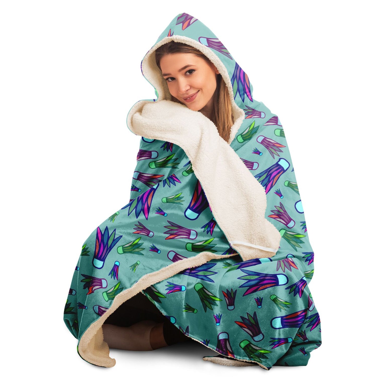 Colorful Shuttle Hooded Blanket! Super Comfy!